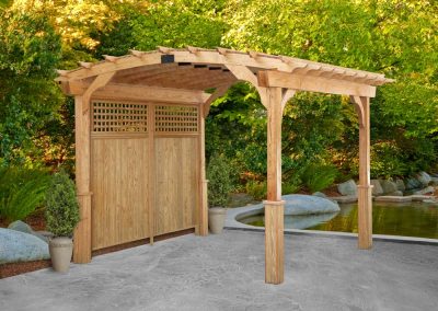 Cedar Pergola for Above Grill or Dining Area on Backyard Patio